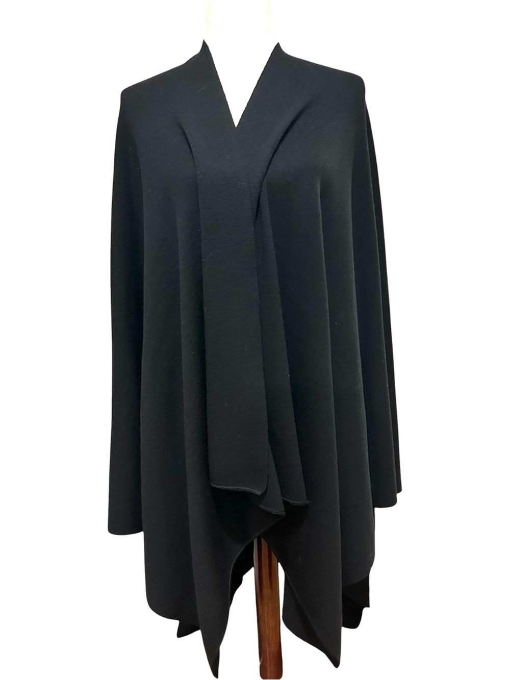 Bloomingdale’s Black Merino Wool Shawl, Made in Italy - One Size